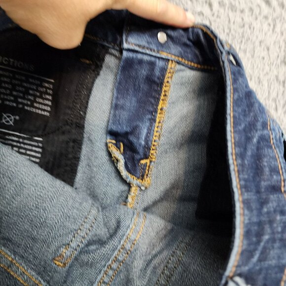 GAP Jeans Womens 27 Always Skinny Dark Blue Distressed Stretch - Picture 10 of 13